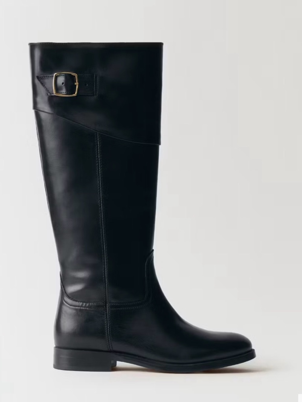 MANGO Black Knee-High Leather Boots 🖤
